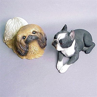 Lot 19 - Two Composition Figures of a Boston Terrier...