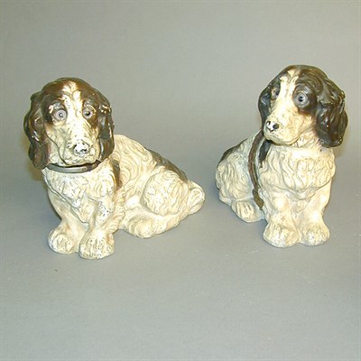 Lot 18 - Pair of Chalkware Figures of Cocker Spaniels...