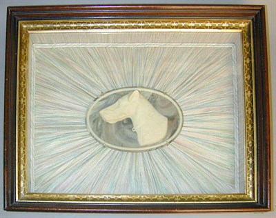 Lot 56 - Molded Faux Stone Cameo of an Airedale In...