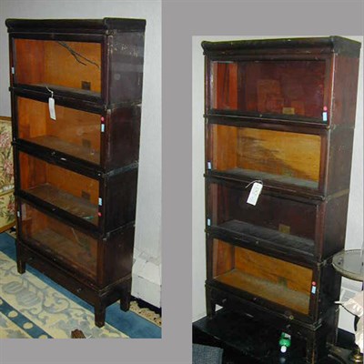 Lot 105 - Two Globe Wernicke Four-Stack Mahogany...
