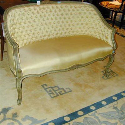 Lot 112 - Louis XV Style Painted and Upholstered Settee
