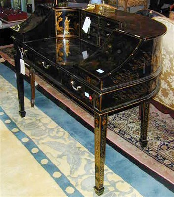 Lot 120 - Georgian Style Black Lacquered Chinoiserie...