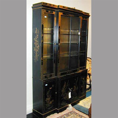 Lot 117 - Georgian Style Black Lacquered Chinoiserie...