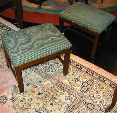 Lot 135 - Pair of Georgian Style Upholstered Mahogany...