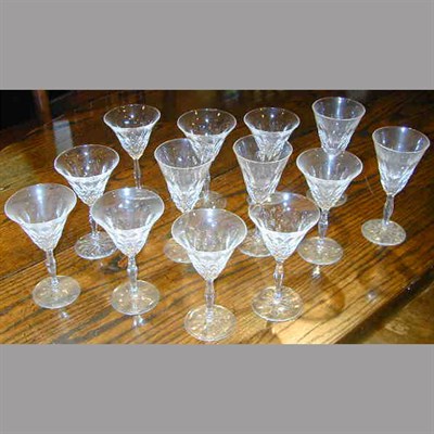 Lot 144 - Set of Orrefors Colorless Cut Glass Stemware...