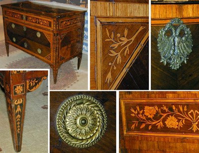 Lot 357 - Italian Marquetry Neoclassical Inlaid Walnut...