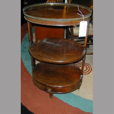 Lot 149 - Louis XVI Style Three-Tier Mahogany Side Table