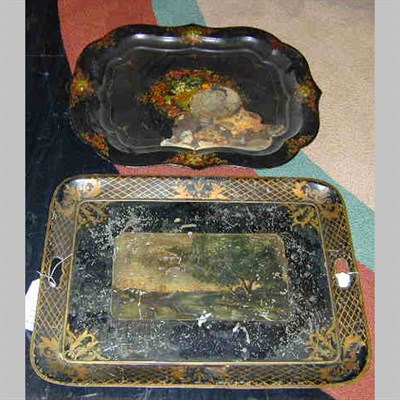 Lot 153 - Two Victorian Tole Painted Trays