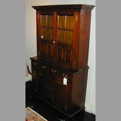 Lot 182 - Georgian Style Walnut Bookcase Cabinet