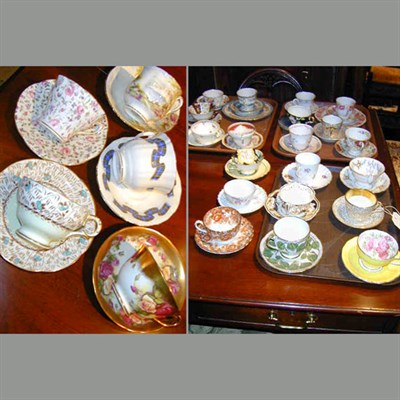 Lot 195 - Group of English Porcelain Cups and Saucers...