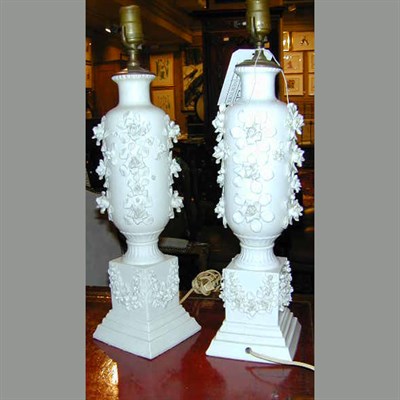 Lot 307 - Two Continental Porcelain and Bisque Lamps