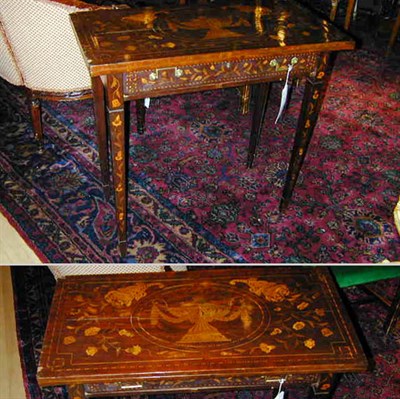 Lot 506 - Dutch Marquetry-Inlaid Mahogany Fold-Over Card...