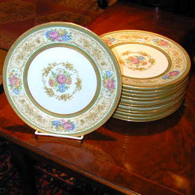 Lot 512 - Set of Twelve Limoges Gilt and...