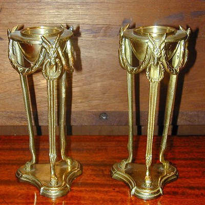 Lot 440 - Pair of Empire Style Gilt-Metal Urns