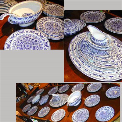 Lot 485 - T. Booth & Son Blue and White Decorated...