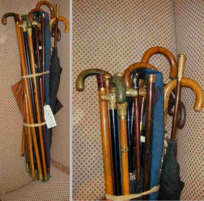 Lot 504 - Miscellaneous Group of Canes and Umbrellas...