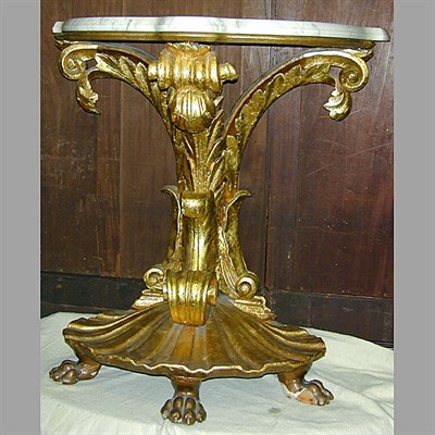 Lot 668 - Rococo Style Gilt Carved Wood Console The...
