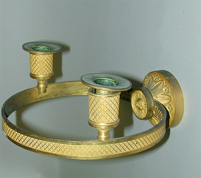 Lot 476 - Pair of Empire Gilt-Bronze Two-Light Sconces...