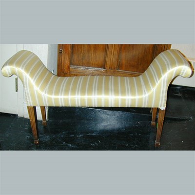 Lot 80 - Regency Style Upholstered Mahogany Window Bench