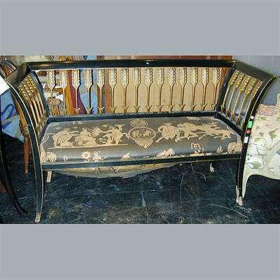 Lot 438 - Neoclassical Style Painted and Parcel Gilt Settee
