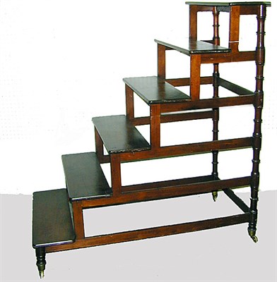 Lot 400 - George III Style Mahogany Library Steps 19th...