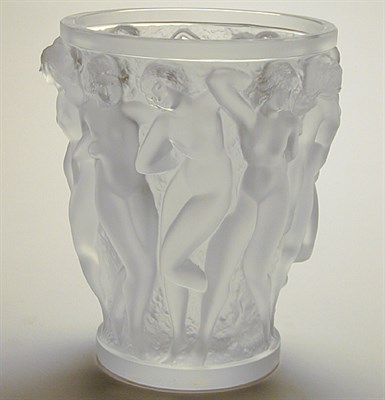 Lot 210 - Lalique Molded Glass Bacchantes Vase In...