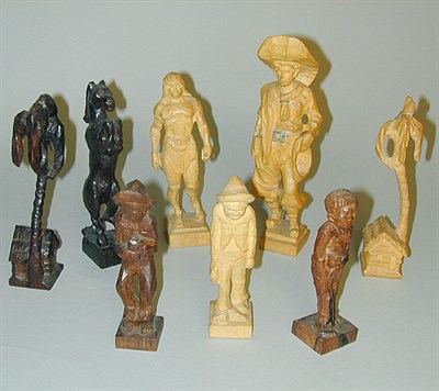Lot 360 - Brazillian Carved Wood Chess Set Each piece in...
