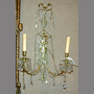 Lot 411 - Pair of Neoclassical Style Gilt-Metal and Cut...