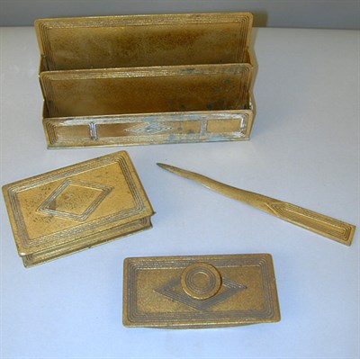 Lot 135 - Group of Tiffany Studios Gilt-Bronze Desk...