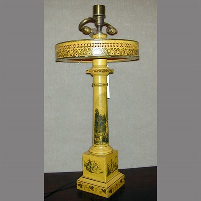 Lot 198 - Regency Style Tole Painted Lamp