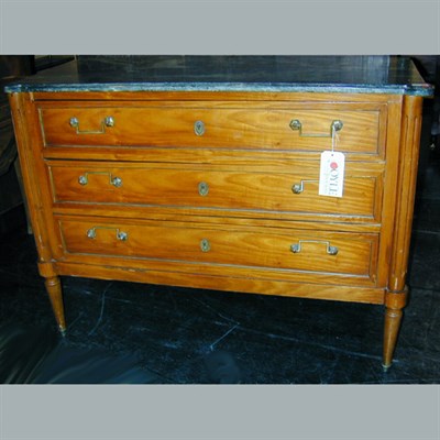 Lot 213 - Louis XVI Style Marble Top Fruitwood Chest of...
