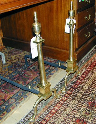 Lot 229 - Pair of Federal Style Brass Andirons