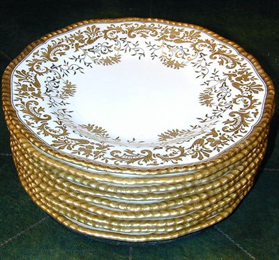 Lot 478 - Nine Coalport Gilt-Decorated Porcelain Plates