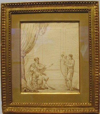 Lot 27 - French School Late 18th century DAVID PLAYING...