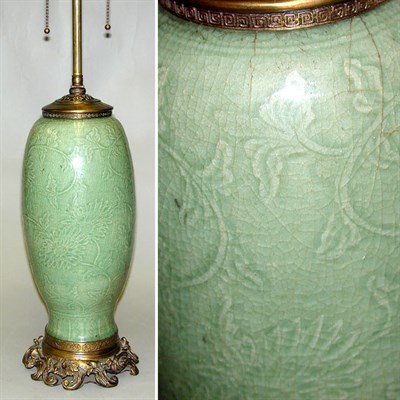 Lot 269 - Chinese Carved Celadon Vase Ming Dynasty...