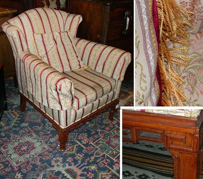 Lot 186 - Pair of Chinese Style Upholstered Hardwood...