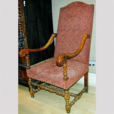 Lot 237 - Companion Pair of Baroque Walnut High-Back...