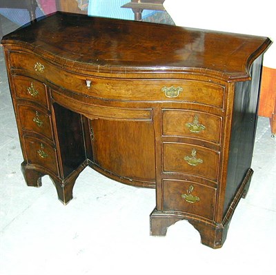 Lot 293 - George III Walnut Kneehole Desk The molded...