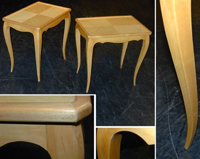 Lot 203 - Pair of Art Deco Blond Wood Low Tables In the...