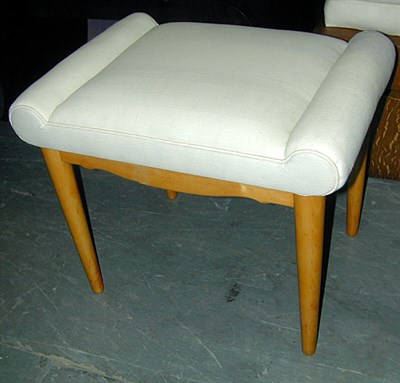 Lot 179 - Art Deco Sycamore Bench Raised on tapering...