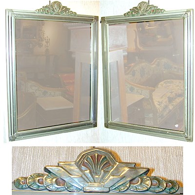 Lot 191 - Pair of Art Deco Silvered Wood Mirrors Each of...