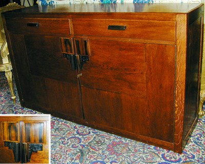 Lot 185 - Art Deco Oak Server Amsterdam School The...