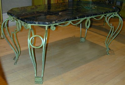 Lot 184 - Art Deco Painted Wrought Iron Coffee Table The...