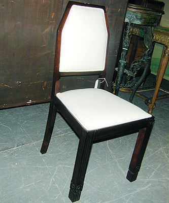 Lot 227 - Pair of Art Deco Mahogany Side Chairs Each...