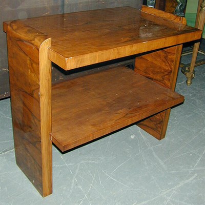 Lot 172 - French Art Deco Burl-Wood Two-Tier Table With...
