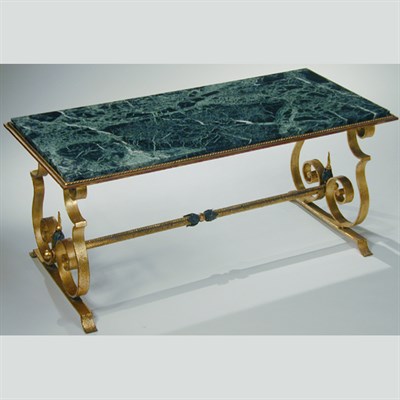 Lot 216 - Art Deco Gilt Wrought Iron Coffe Table The...