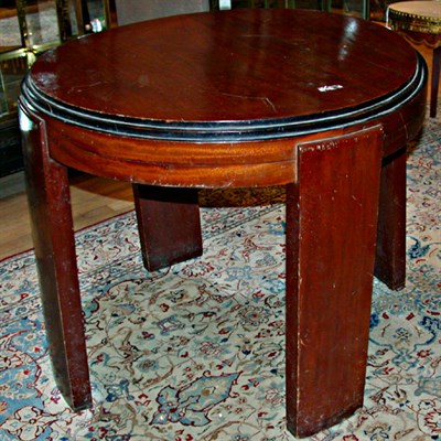 Lot 165 - Art Deco Mahogany Low Table The circular top...