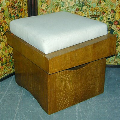 Lot 175 - Pair of Oak Stools Each of simple square form...