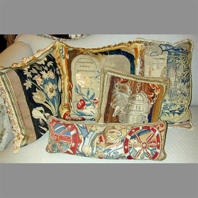 Lot 185 - Group of Five Brussels Tapestry Pillows...