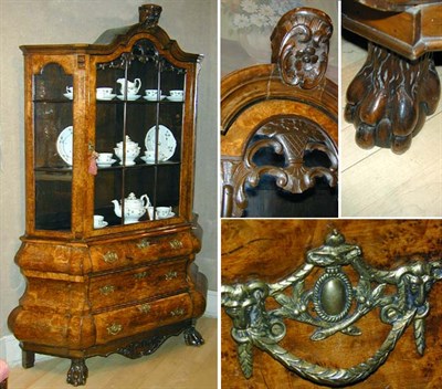 Lot 474 - Dutch Rococo Style Walnut Vitrine